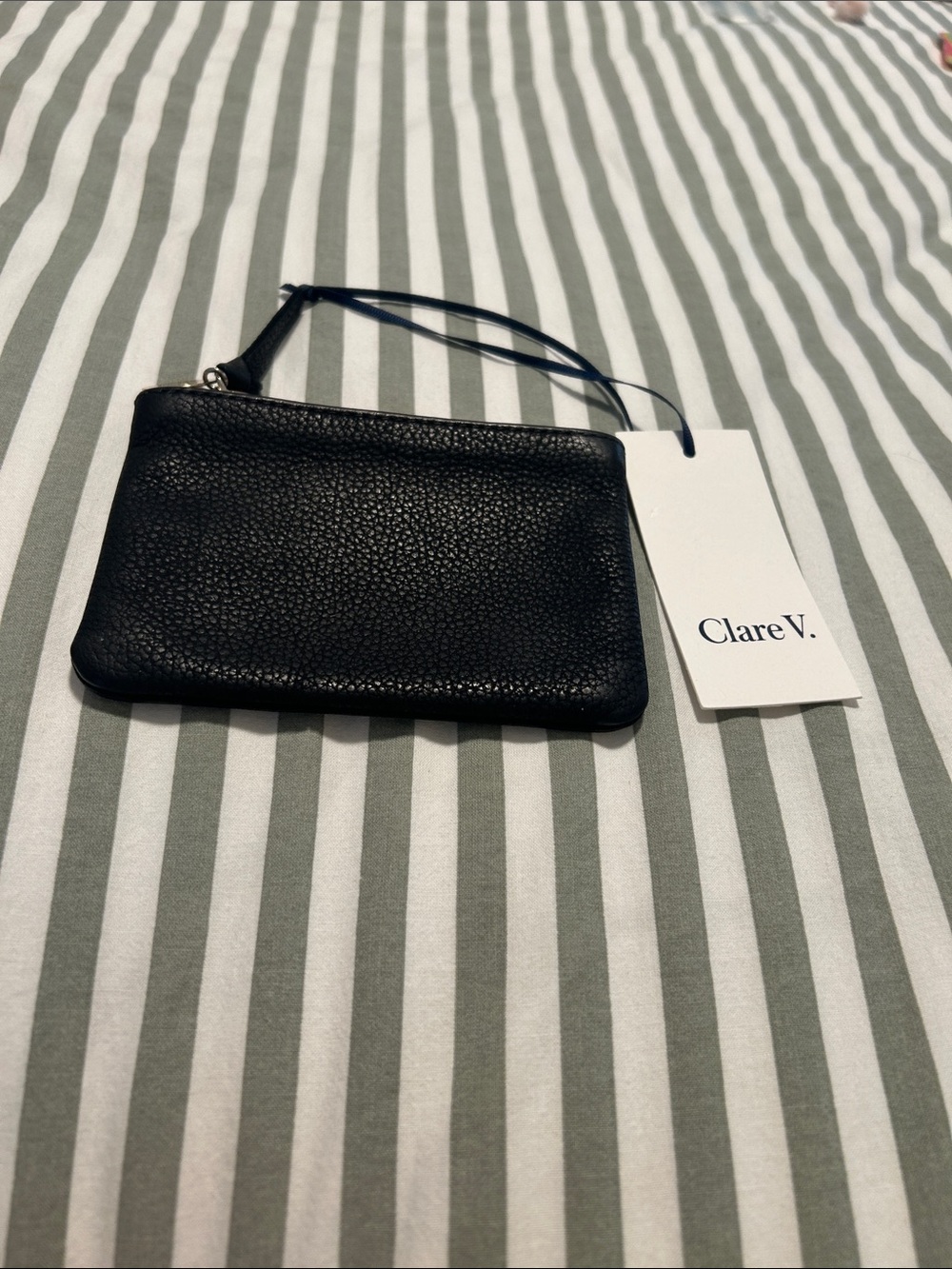 Clare V. Black Suede Coin Clutch